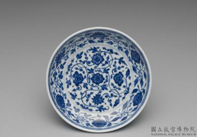 图片[2]-Dish with Indian lotus scrolls in underglaze blue, Qing dynasty, Qianlong reign (1736-1795)-China Archive